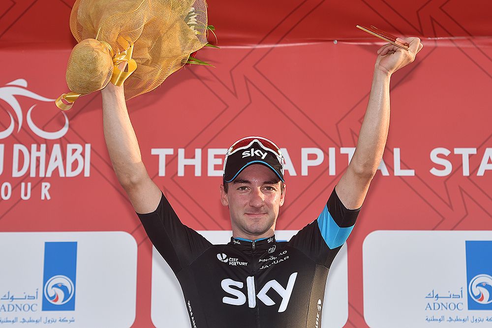 Elia Viviani (Team Sky) wins stage 2 at Abu Dhabi Tour