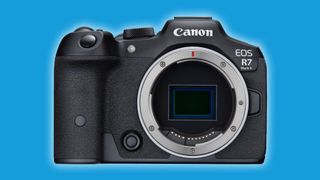 Canon EOS R7 Mark II mock up image on plain background