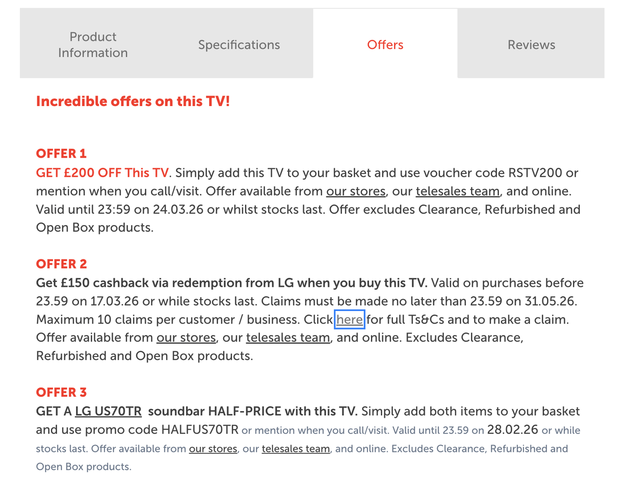 The LG C5 cashback deal
