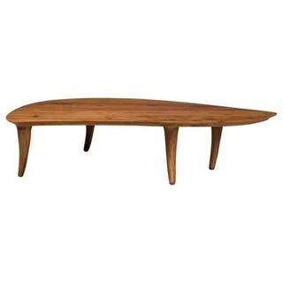wood coffee table on a white background