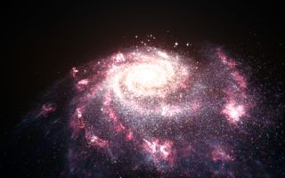 Galaxy Undergoing a Starburst Artist's Impression space wallpaper