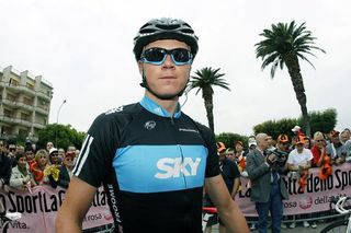 Chris Froome (Team Sky) awaits the start of stage 11 in Lucera.