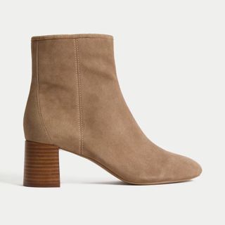 M&S Suede Block Heel Boots