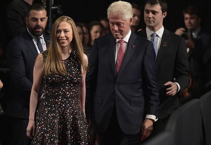 Bill Clinton wore a Hillary tie at the third presidential debate.