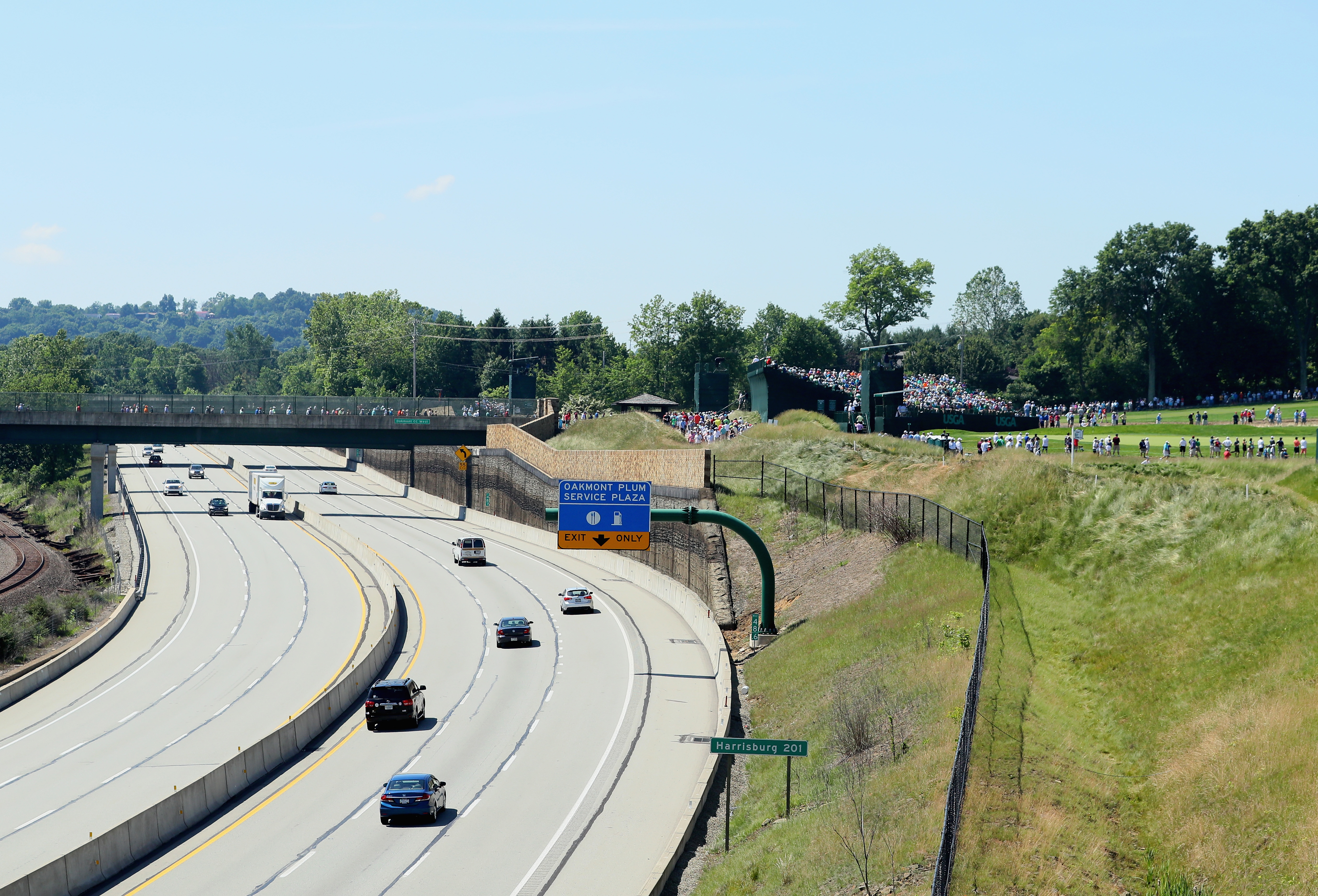 The Pennsylvania Turnpike road next to Oakmont Country Club in 2016