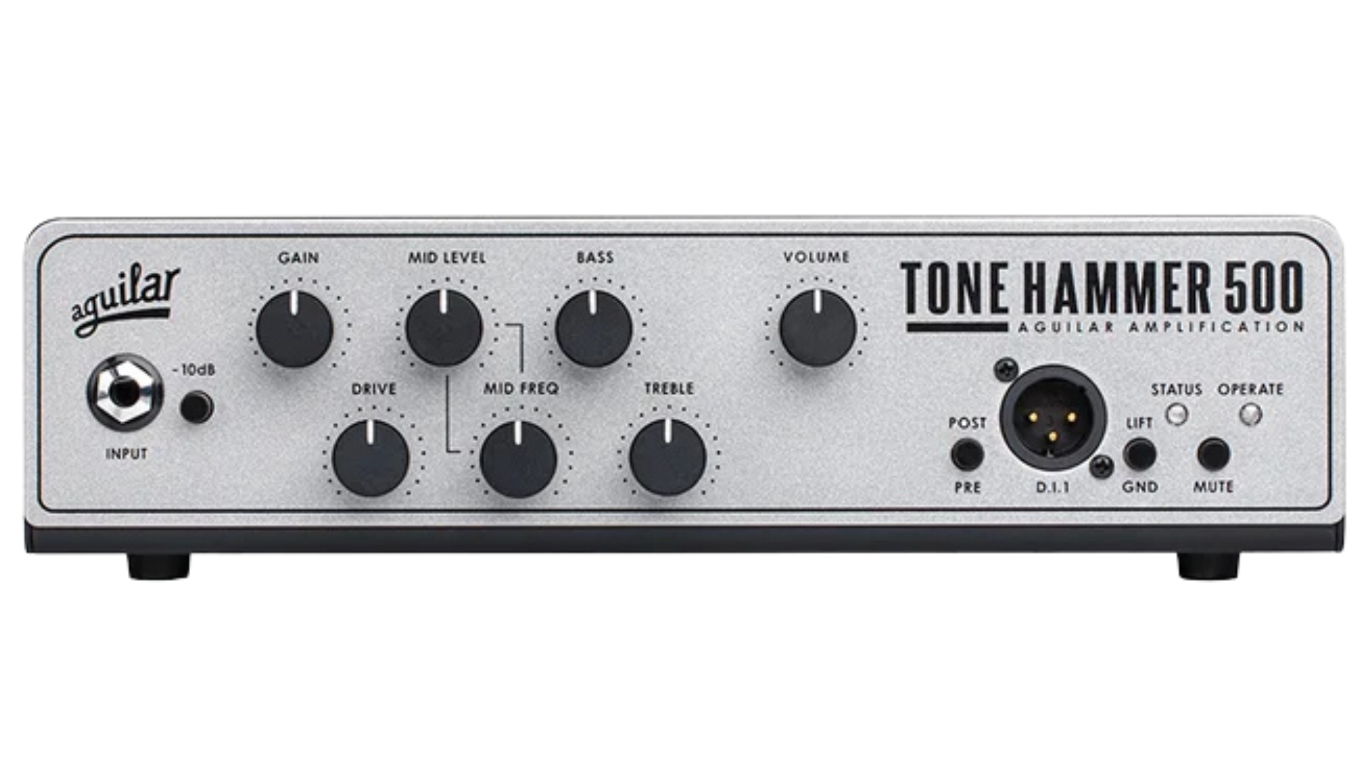 An Aguilar Tone Hammer 500 bass amp head