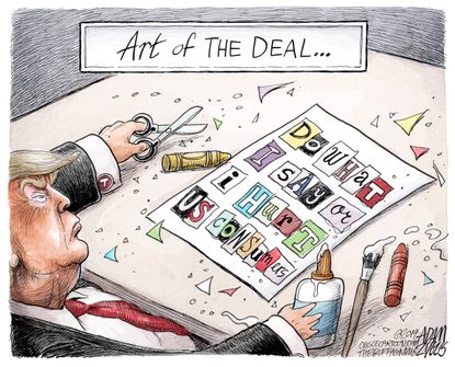 Political Cartoon U.S. Trump Mexico Tariffs Art of the Deal Ransom Note