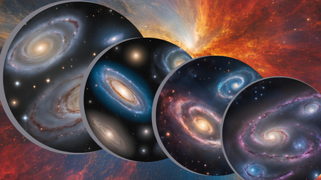 An illustration shows a CT scan of the universe with "slices" of the cosmos as it evolves