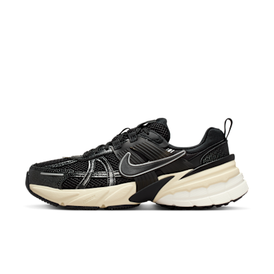 Nike V2k Run Women&#039;s Shoes With Reflective Accents - Black/metallic Silver/muslin/black - Size 5