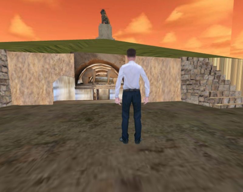 A still from a 3D model of the the Amphipolis tomb