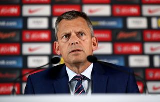 Martin Glenn joined Hodgson in addressing the media the day after the Iceland loss.
