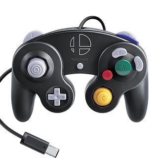 best retro controllers; a photo of the GameCube Smash Brothers pad for Switch