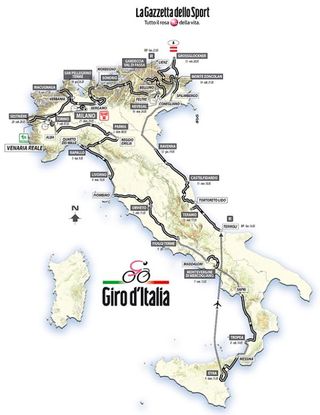 2011 Giro d'Italia race map