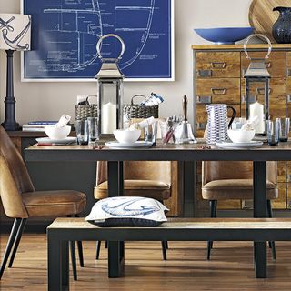 dining area with leather chairs