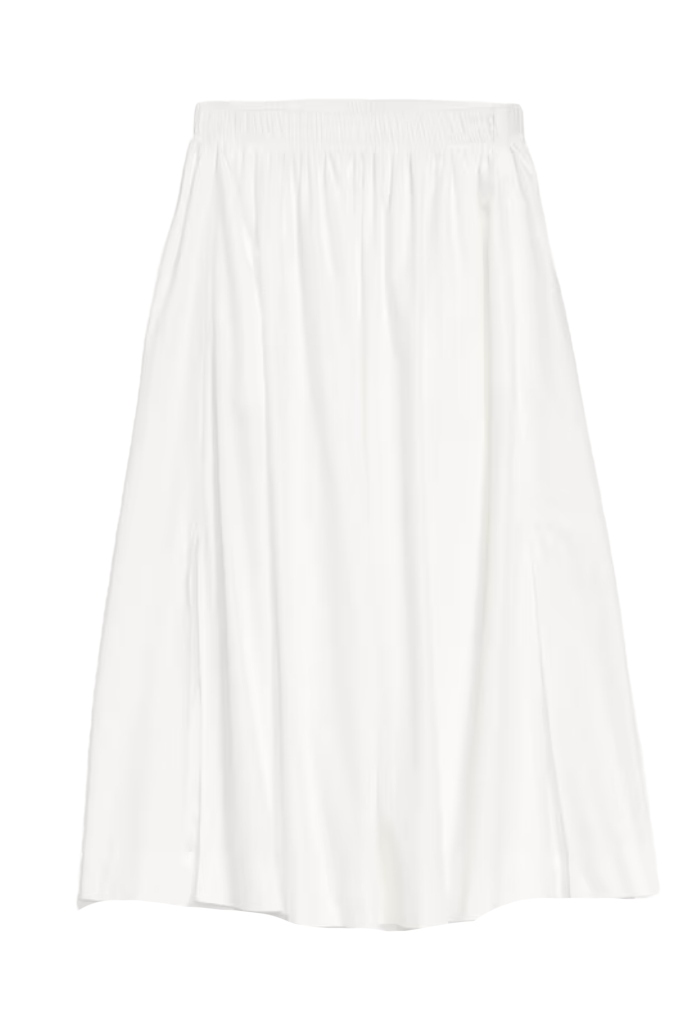 High-Waisted A-Line Midi Skirt