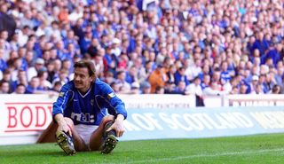BROX - GLASGOW.Rangers' Andrei Kanchelskis takes a breather after a missed opportunity (Photo by SNS Group via Getty Images)