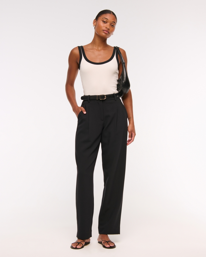 Curve Love A&F Quinn tailored straight pants
