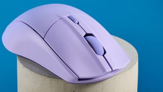A lavender SteelSeries Rival 3 Wireless Gen 2 wireless gaming mouse