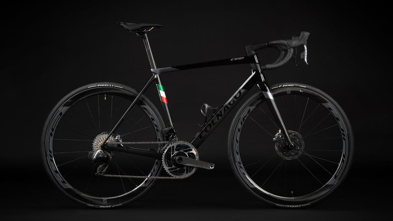 A Colnago C68 on a black background