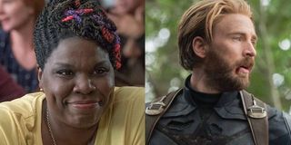 Leslie Jones and Chris Evans side by side