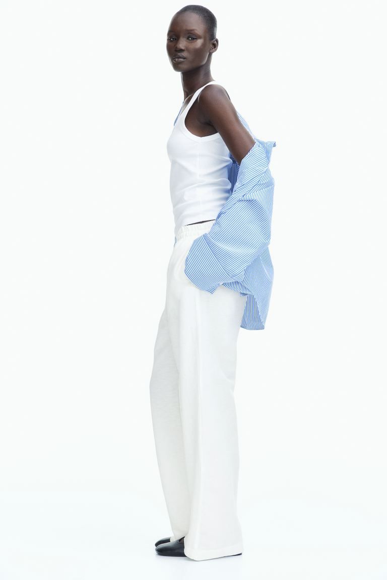 Linen-Blend Pants