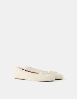 Faux Shearling Ballet Flats