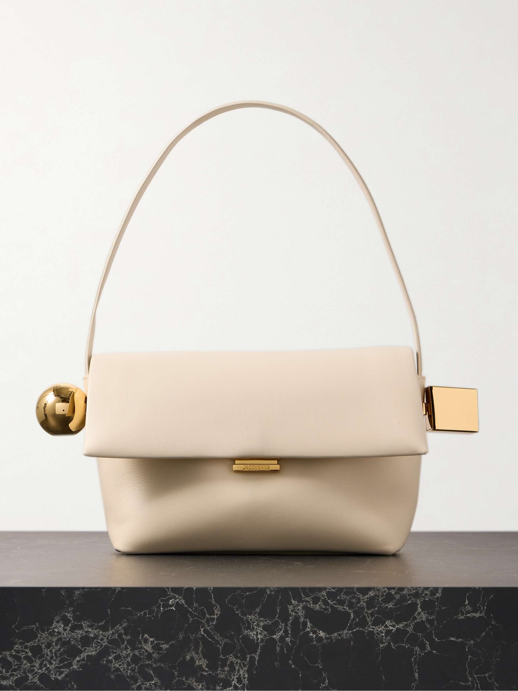 The Rond Carré Embellished Leather Shoulder Bag
