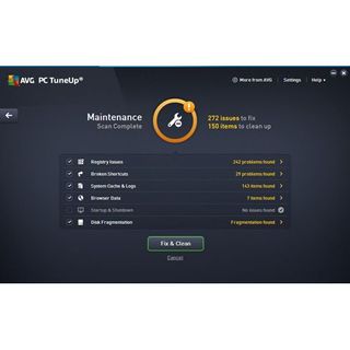 After the scan finishes, AVG PC TuneUp tells you exactly how many issues need to be fixed.