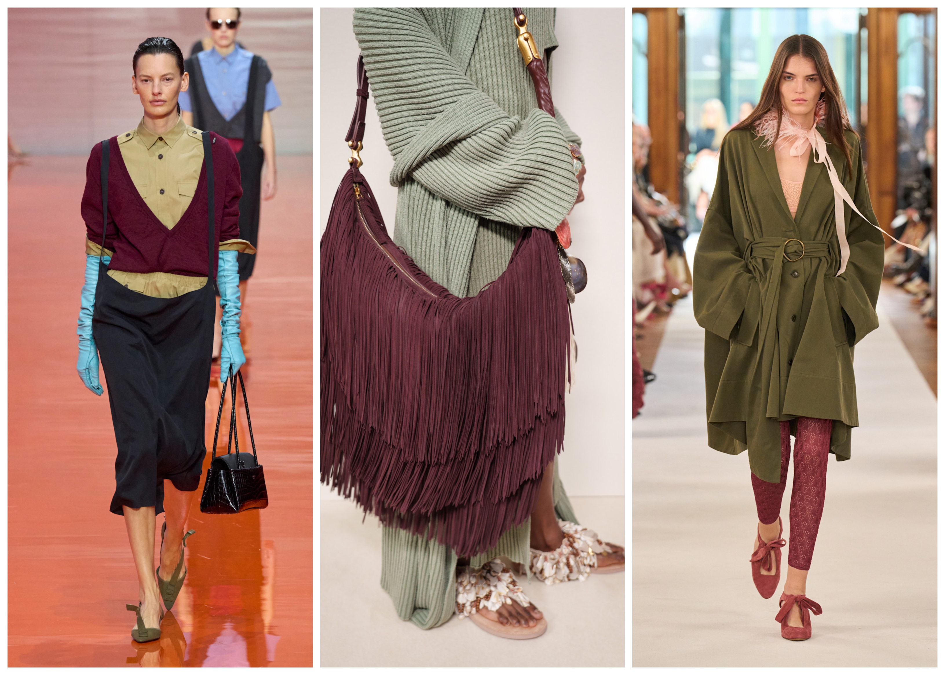 collage of yellow and blue color trend on the spring 2026 runways