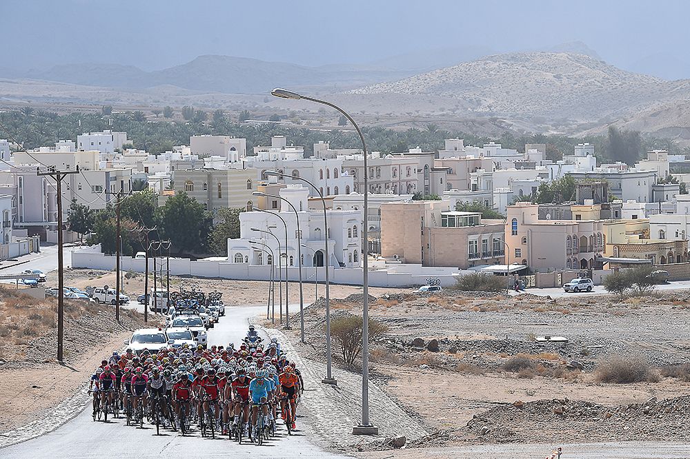 The peloton in action during Oman's opening stage.