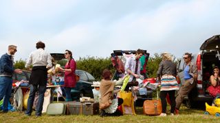 People at a car boot sale