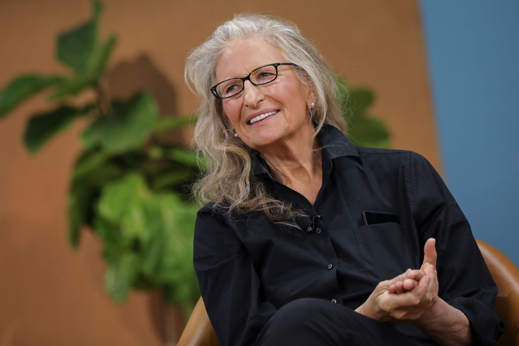 American photographer Annie Leibovitz discusses the new camera features on the new Google Pixel 4 smartphone during a Google launch event on October 15, 2019 in New York City. 