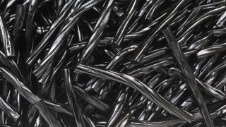 Closeup of black licorice candy