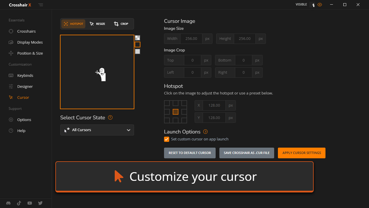 Crosshair customizer tool