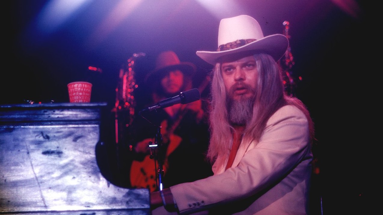 Leon Russell playing piano