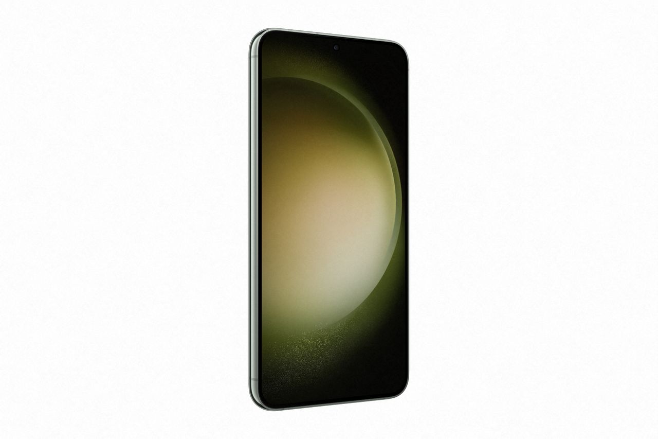 Official press images of the Galaxy S23 Plus, in Green, from the front