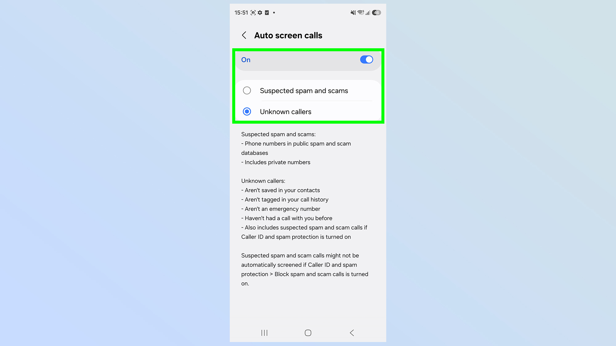 how to set up call screening on galaxy s26