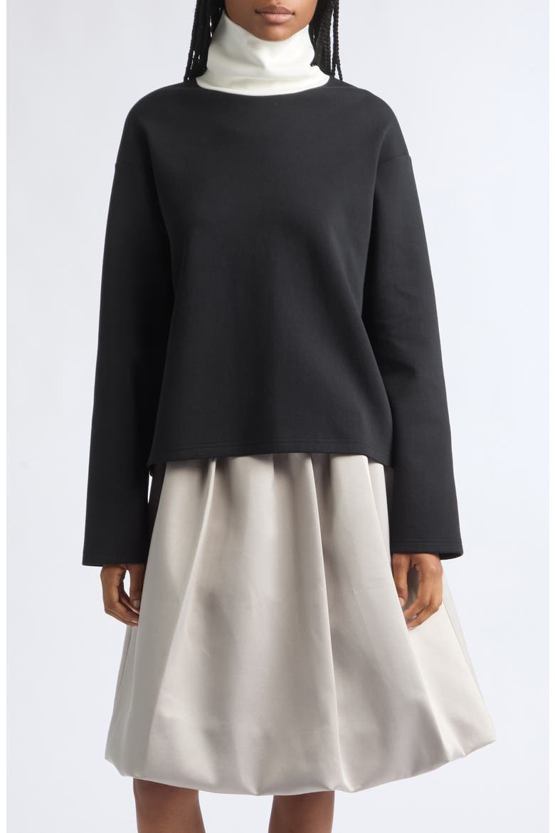 Contrast Jersey Turtleneck
