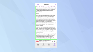 How to read episode transcripts in Apple Podcasts