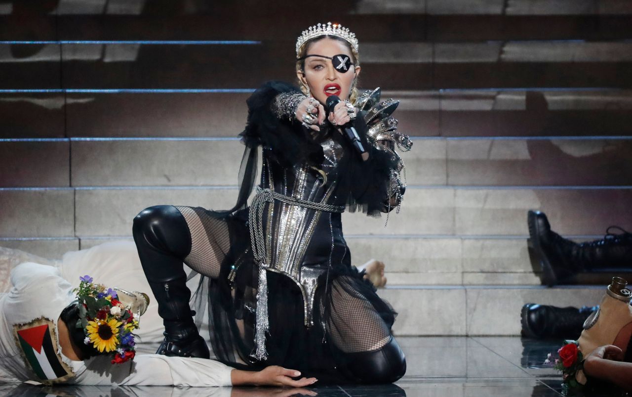 Madonna, performs live on stage after the 64th annual Eurovision Song Contest held at Tel Aviv Fairgrounds on May 18, 2019 in Tel Aviv, Israel. 