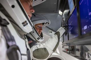 The black bar above the touchscreen to the side of the tablet is an example of Velcro as used inside the SpaceX Dragon.
