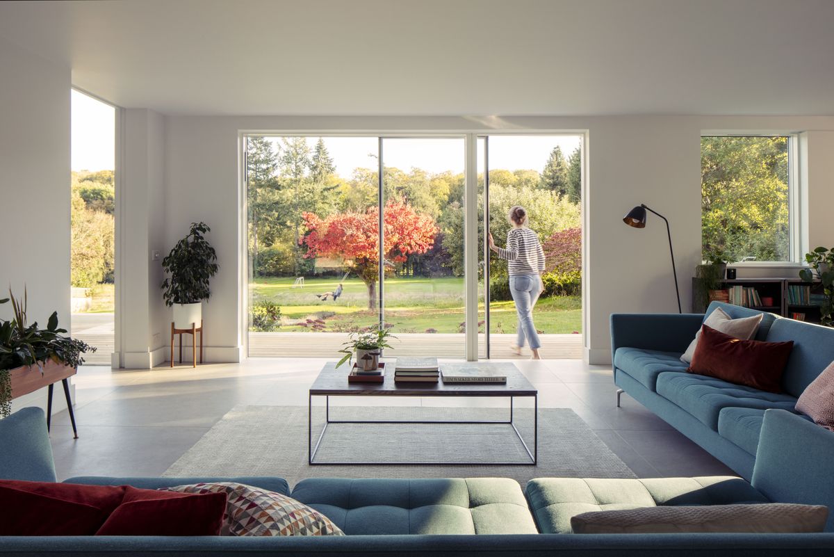 sliding doors in living room