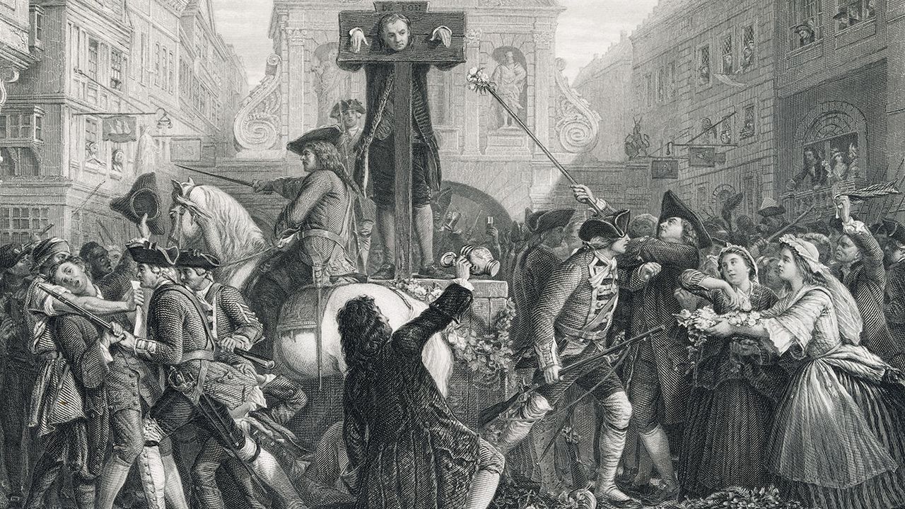 Illustration of Daniel DeFoe in the Pillory ©