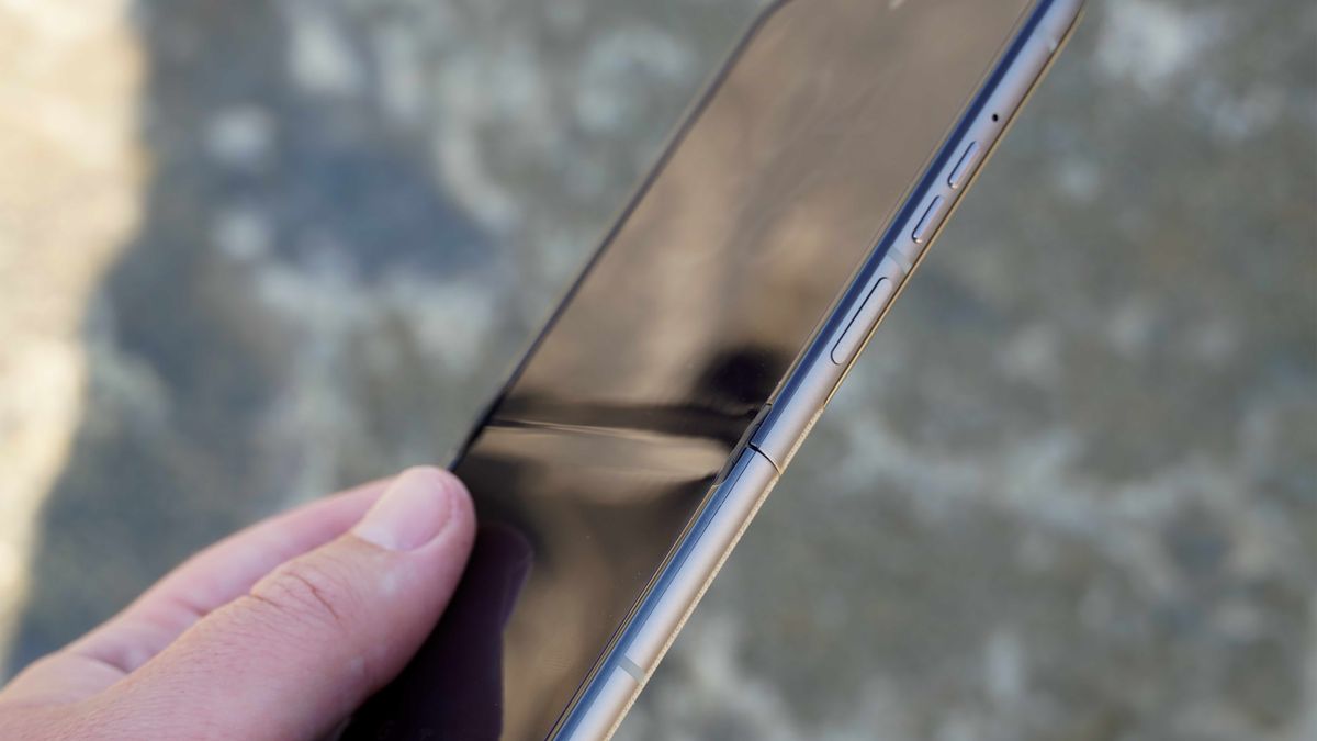 The Motorola Razr 2026 in the Pantone Hematite colorway.