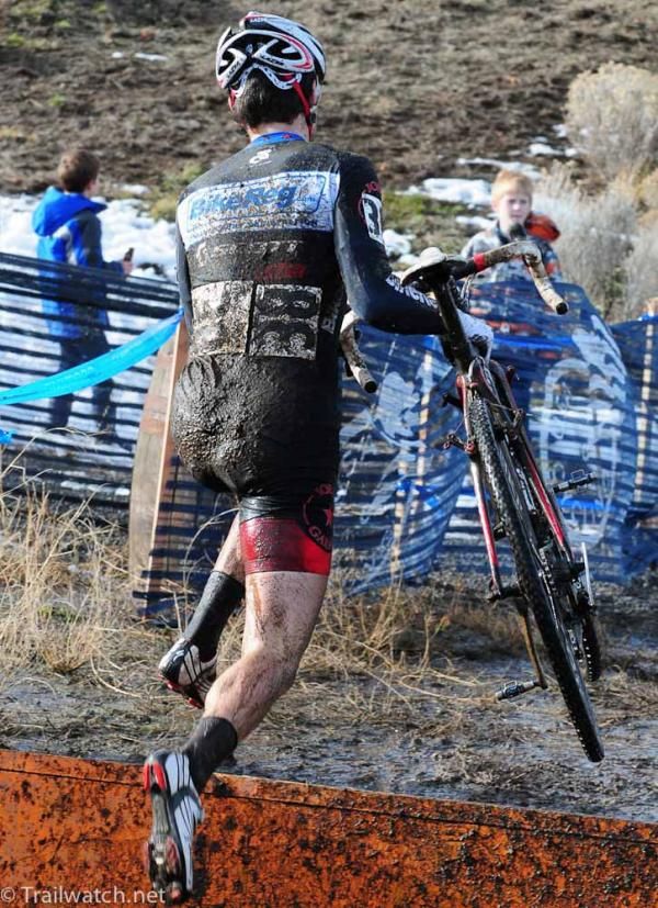 Jerome Townsend (Bikereg) racing in fourth postion
