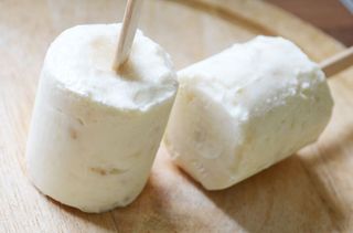 Banana and yogurt ice pops