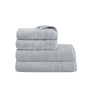 Brooklinen Super-Plush Bath Towel Bundle x 4 towels folded in grey