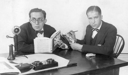 Simon and Schuster doing crossword puzzles