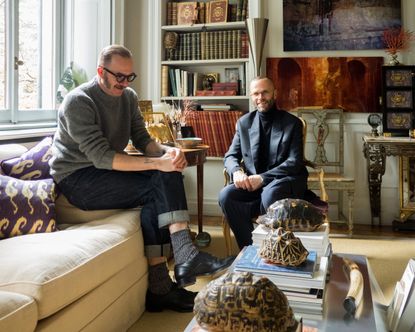 Marco Zanini with journalist and project curator Angelo Flaccavento at Piero Portaluppi’s home in Milan.