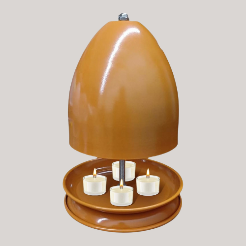 Tea Light Oven Ceramic Radiator, Double-Walled Table Tea Light Heater, Tea Light Oven Metal Tea Light Candle Heater, Ceramic Radiator Candle Stove Holder for 4 to 6 Candles (without Candle)